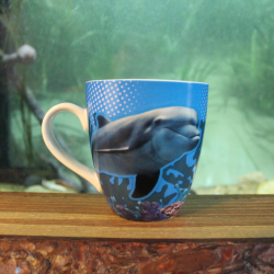 Ceramic mug with dolphin design