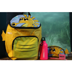 Seahorse rucksack with stationary accessories