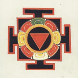 Kalī yantra, based on an image from the Sadānamāla folio by Sandra Hill