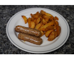 Vegan Sausages and Wedges