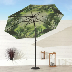 SALE! 2.7m Palm Print Crank & Tilt Parasol
