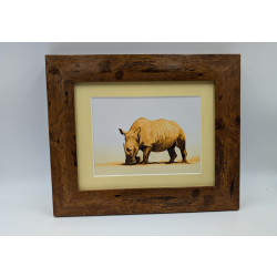 A brush with Africa Rhinoceros White Background Framed