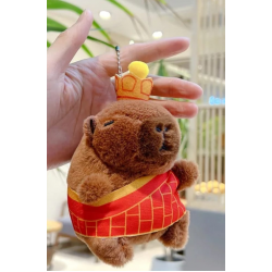 Capybara Plush keychain with crown and dress