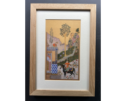 Roudabeh meets Zaal (Persian Minuature) by Marzieh Kaviani