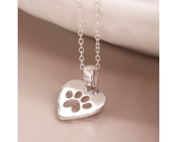 Heart Paw Print Necklace