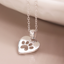 Heart Paw Print Necklace