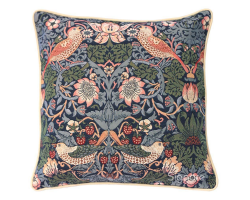 Blue Strawberry Thief Tapestry Cushion Cover