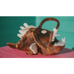 Brown Angler Fish Soft toy with glow in the dark lure