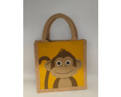 Monkey Jute Bag 21x21x14cm