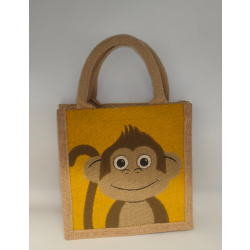 Monkey Jute Bag 21x21x14cm