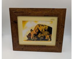 A brush with Africa Lioness with Cubs Framed