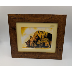 A brush with Africa Lioness with Cubs Framed