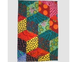 Kaffe Tea Towel Tumbling Blocks Bright