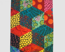 Kaffe Tea Towel Tumbling Blocks Bright