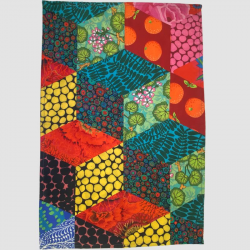 Kaffe Tea Towel Tumbling Blocks Bright