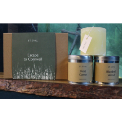 Cardboard scented candle gift set