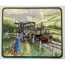 Eric Leslie Placemat: Children Greeting the Train