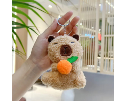 Capybara Plush keychain with Orange