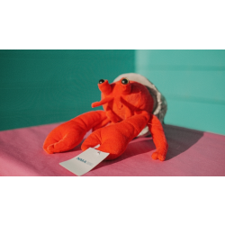 Red Hermit crab soft toy with grey spotted shell