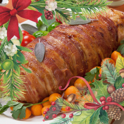 Rolled Turkey Breast Wrapped in Streaky Bacon