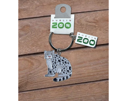 Snow Leopard Metal Keyring