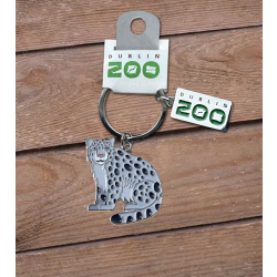 Snow Leopard Metal Keyring