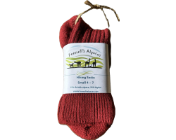 Alpaca Hiking Socks-Rustic Red SMALL