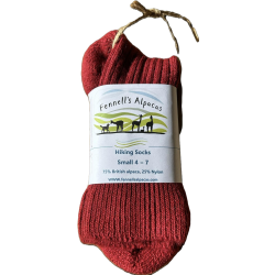 Alpaca Hiking Socks-Rustic Red SMALL