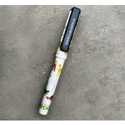 beige pen displaying the dublin zoo logo and art images of different animals.