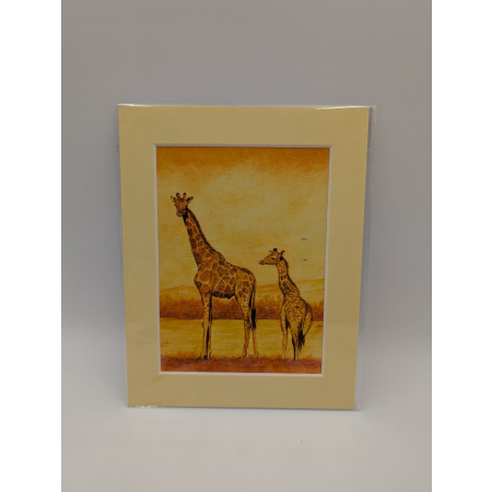 A brush with Africa Giraffe Pair Standing