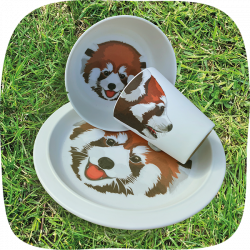 Red Panda Bamboo Dining Set