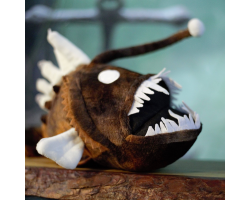Brown Angler Fish Soft toy with glow in the dark lure