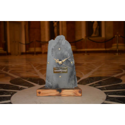 Slate Clock with Wood Stand