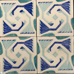 Geometric design tiles with border by Summer Alireza
