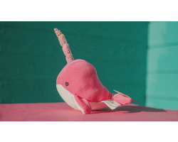 Pink Narwhal Soft toy with sparkly tusk