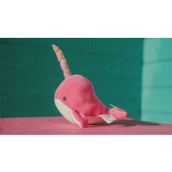 Pink Narwhal Soft toy with sparkly tusk