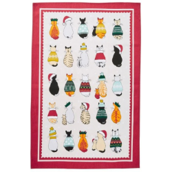 Ulster Weavers Christmas Cats In Waiting Tea Towel