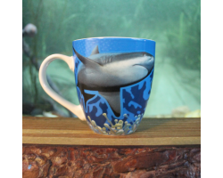 Ceramic mug with shark design