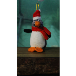 Knitted Penguin Christmas Decoration