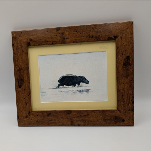 A brush with Africa Hippopotamus Framed