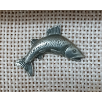 Salmon pin badge