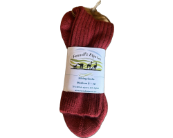 Alpaca Hiking Socks-Rustic Red-MEDIUM