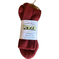 Alpaca Hiking Socks-Rustic Red-MEDIUM