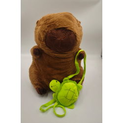 Capybara Plush wearing turtle backpack