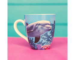 Ceramic mug with dolphin design