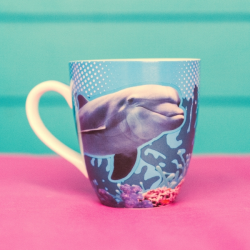 Ceramic mug with dolphin design