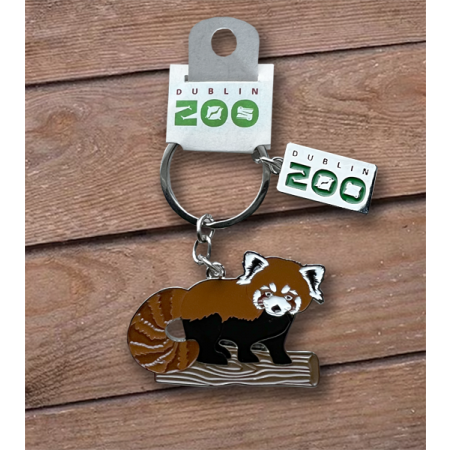Red Panda Metal Key Ring