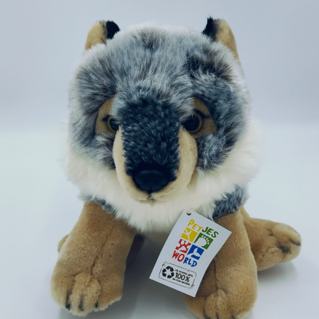 Petjes Cubsy Grey Wolf Sitting 23cm