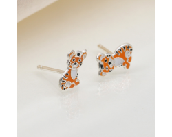 Enamel Tiger Earrings