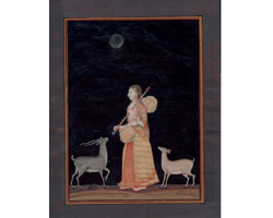 Musician with Veena and Moonlight by Sandra Hill